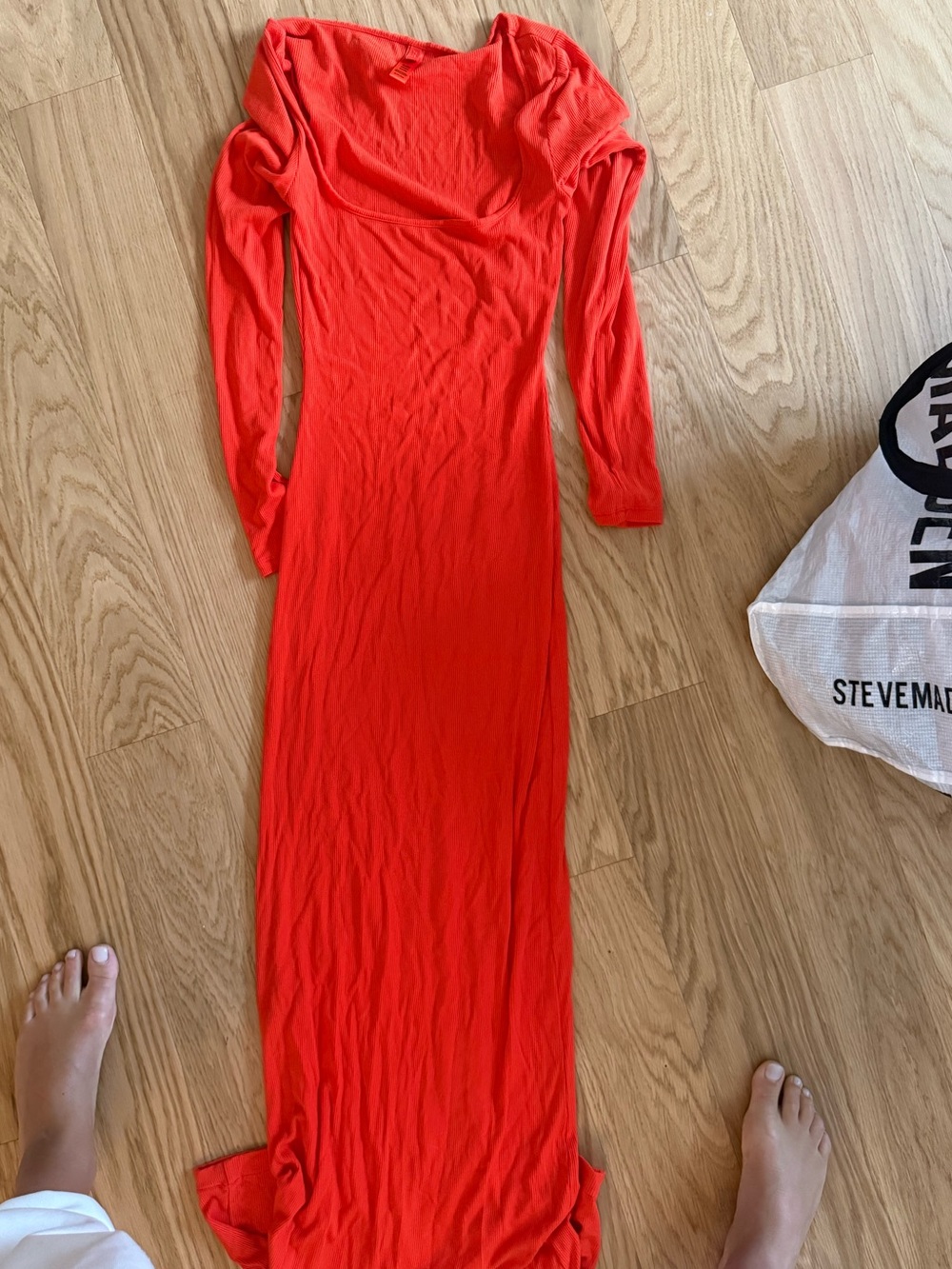 Skims Women’s Long Orange Maxi Dress